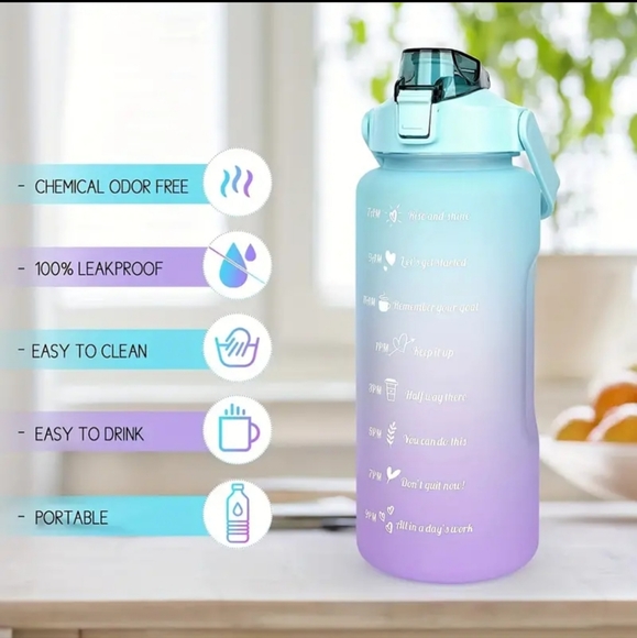 NWOT 3pc Water Bottle Set gradient blue and orange - Picture 3 of 8